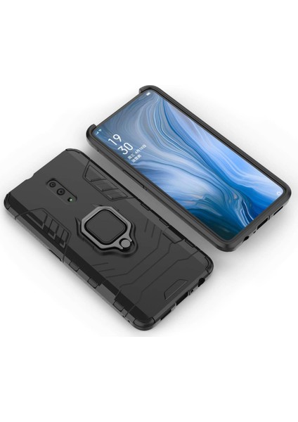 Oppo Reno Batman Serisi Yüzük Standlı Armor Kılıf - Siyah fırsatları