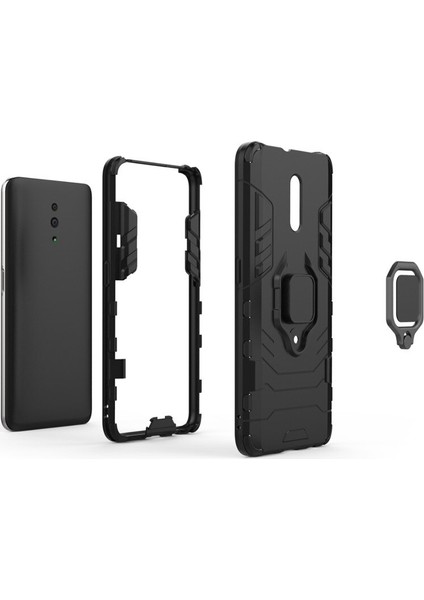 Oppo Reno Batman Serisi Yüzük Standlı Armor Kılıf - Siyah indirimleri