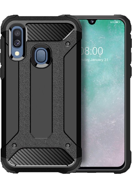 Samsung Galaxy A40 King Serisi Armor Perfect Koruma Kılıf - Siyah