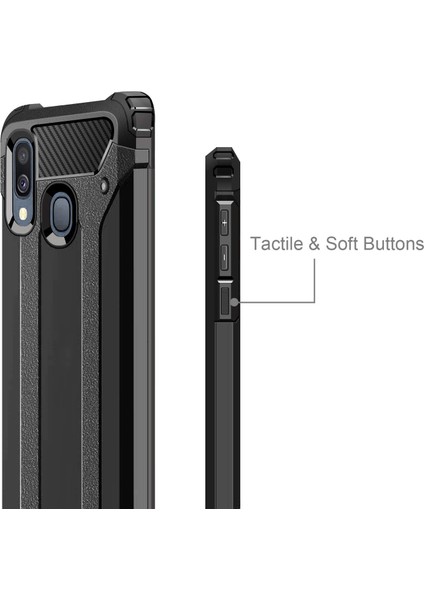 Samsung Galaxy A40 King Serisi Armor Perfect Koruma Kılıf - Siyah