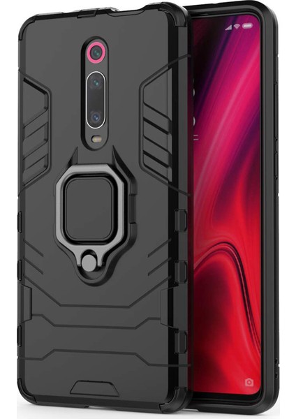Xiaomi Mi 9T - Mi 9T Pro Batman Serisi Yüzük Standlı Armor Kılıf - Siyah fiyatları