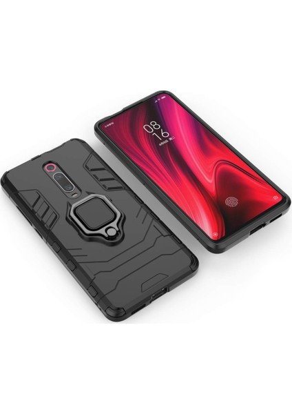 Xiaomi Mi 9T - Mi 9T Pro Batman Serisi Yüzük Standlı Armor Kılıf - Siyah fırsatları