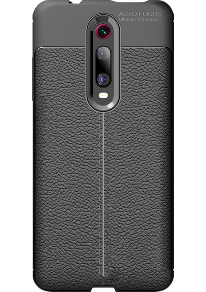 Xiaomi Mi 9T - Mi 9T Pro Leather Serisi TPU Silikon Kılıf - Siyah