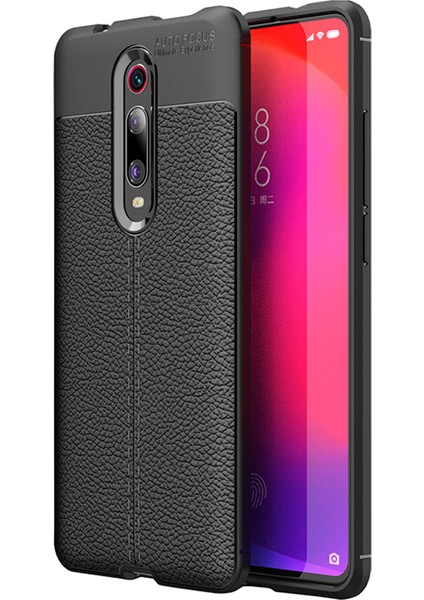 Xiaomi Mi 9T - Mi 9T Pro Leather Serisi TPU Silikon Kılıf - Siyah
