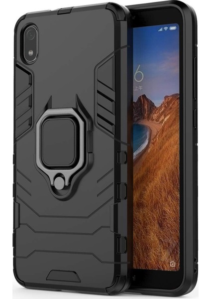Xiaomi Redmi 7A Batman Serisi Yüzük Standlı Armor Kılıf - Siyah fiyatları