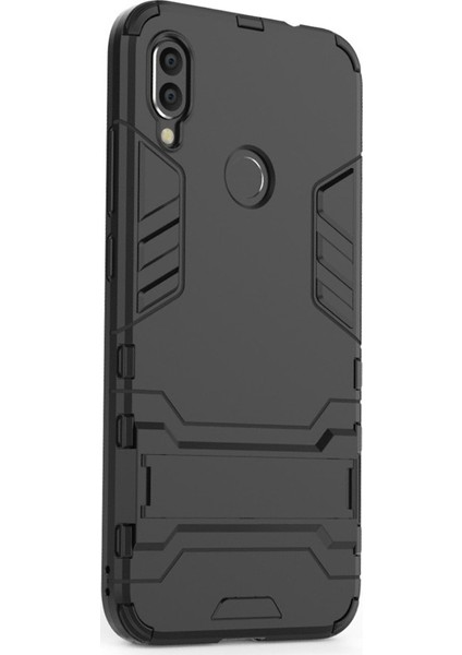 Xiaomi Redmi Note 7 - Note 7 Pro Alfa Serisi Armor Standlı Perfect Koruma Kılıf - Siyah
