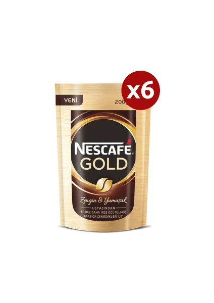 Nescafe Gold Kahve Eko Paket 200 gr 6'lı Set