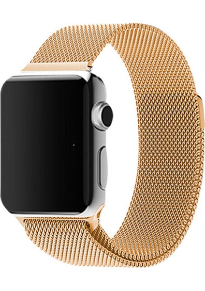 Apple Watch Series SE/10/9/8/7/6/5/4/3 42mm-41mm-40mm-38mm Uyumlu Milano Loop Çelik Kordon Gold fiyatları