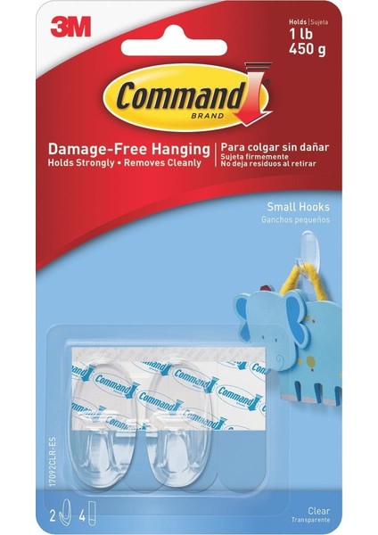 Command 17092 Küçük Boy Şeffaf Askı