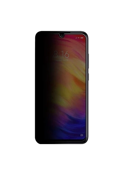 Xiaomi Redmi Note 7 Curve Privacy Tempered Glass Cam Ekran Koruyucu