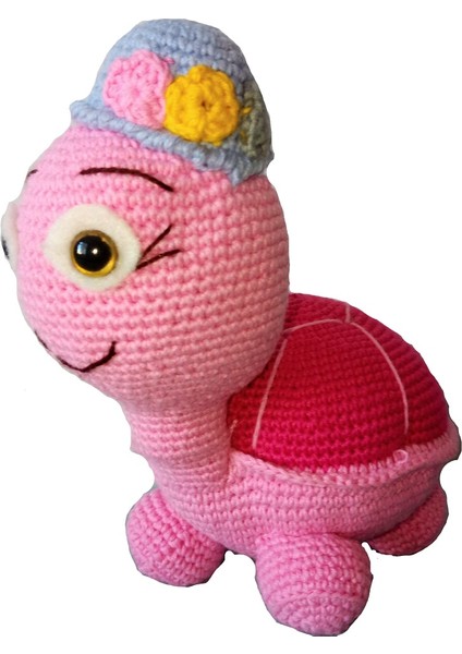 Özgüven Oto Giyim Amigurumi Organik Oyuncak Pembe Kaplumbağa