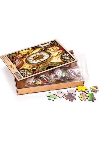 Köstekli Saatler Ahşap Puzzle 108 Parça (HR02-C)