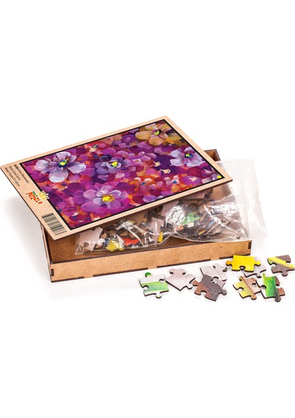 Mor Menekşeler Ahşap Puzzle 108 Parça (BC05-C)