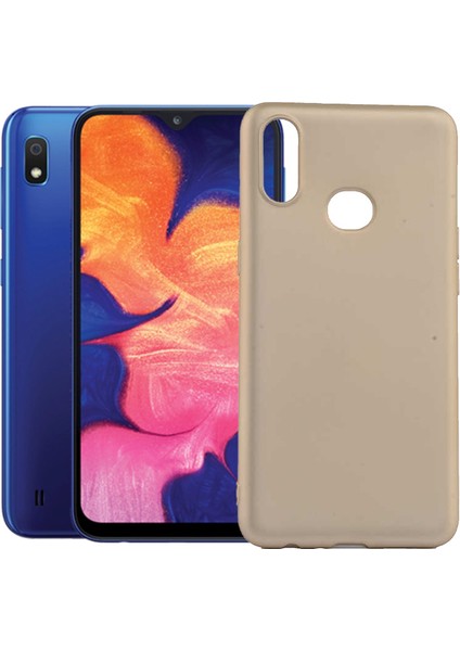 Case 4U Samsung Galaxy A10S Kılıf Klasik Mat Renkli Yumuşak Premier Silikon Altın