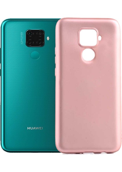 Case 4U Huawei Mate 30 Lite Kılıf Klasik Mat Renkli Yumuşak Premier Silikon Rose Gold