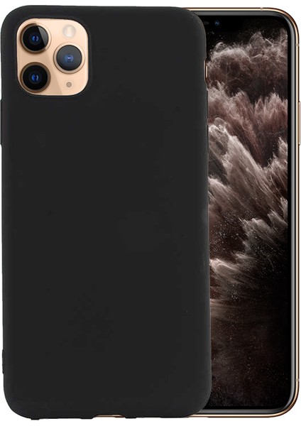 Apple iPhone 11 Pro Kılıf Klasik Mat Renkli Yumuşak Premier Silikon Siyah