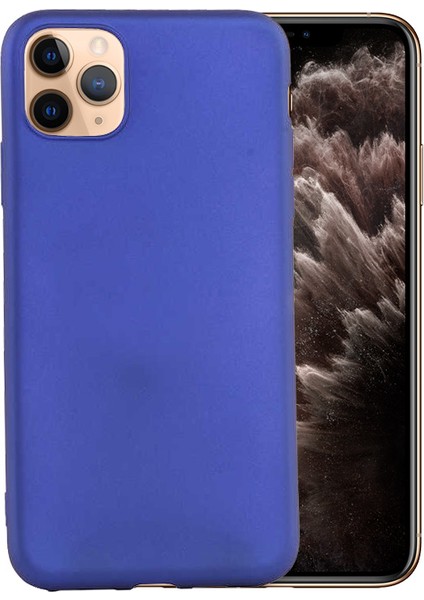Apple iPhone 11 Pro Kılıf Klasik Mat Renkli Yumuşak Premier Silikon Saks Mavi
