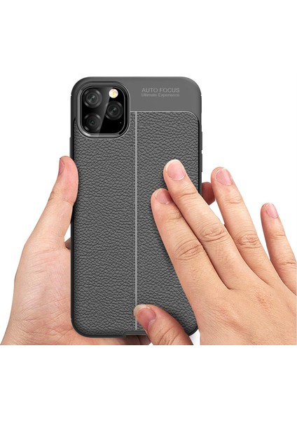 Apple iPhone 11 Pro Uyumlu Kılıf Darbeye Dayanlıklı Deri Görünümlü Niss Silikon Arka Kapak Siyah modelleri