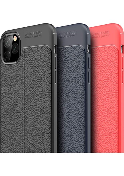 Apple iPhone 11 Pro Uyumlu Kılıf Darbeye Dayanlıklı Deri Görünümlü Niss Silikon Arka Kapak Siyah indirimleri