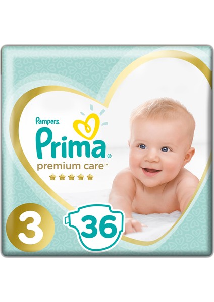 Bebek Bezi Premium Care 3 Beden 36 Adet Midi Ekonomi Paketi