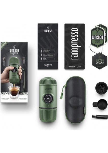 Nanopresso Manuel Espresso Makinesi Yeşil