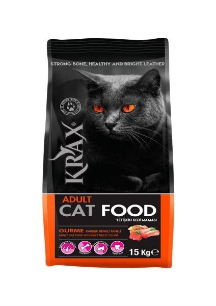 Gurme Renkli Taneli Yetişkin Kedi Maması 15 kg