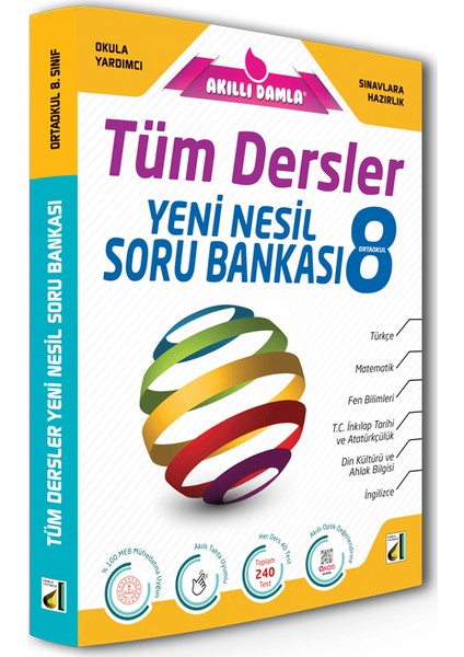 Damla Yayınevi Akıllı  Tüm Dersler Yeni Nesil Soru Bankası 8. Sınıf