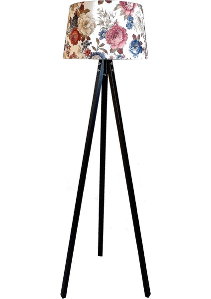 Beta 3 Ayak Serisi Tripod Lambader Çiçek Desen Siyah Ayak