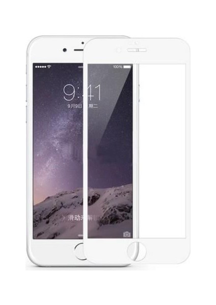 Apple iPhone 7/8 5D Temperli Cam Ekran Koruyucu Tam Kapatan 9H Temperli Cam Beyaz