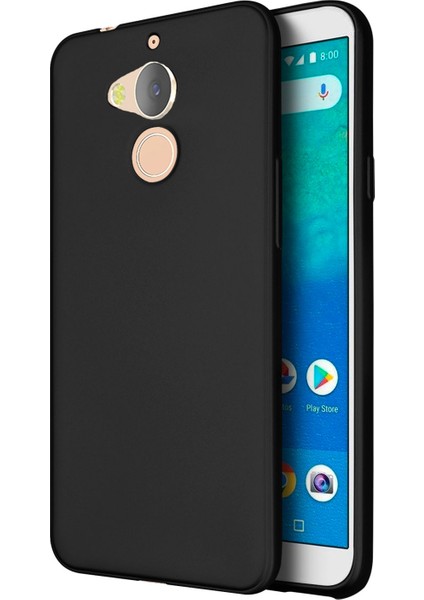 General Mobile GM 8 Kılıf Premium Mat Silikon Kılıf + Esnek Nano Cam Siyah