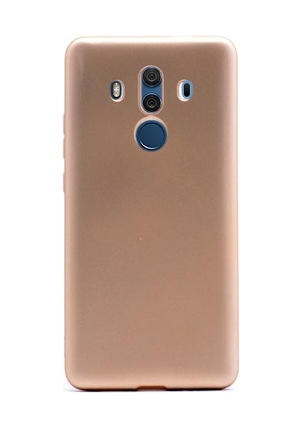 Huawei Mate 10 Pro Kılıf Premier Mat Silikon Kılıf Slim Fit + Nano Cam Altın