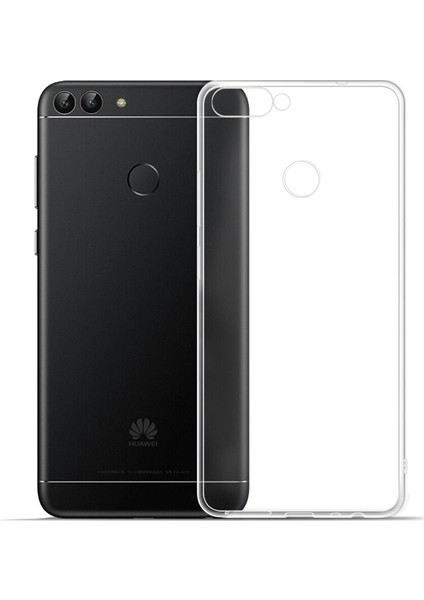 Huawei P Smart Kılıf Şeffaf Silikon Kılıf + Esnek Nano Cam Şeffaf