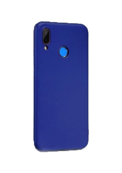 Huawei P20 Lite Kılıf Premier Mat Silikon Kılıf Slim Fit + Nano Cam Lacivert