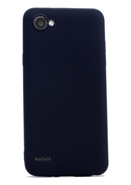 LG Q6 Kılıf Mat Premier Silikon Kılıf Slim Fit Simple Case + Koruyucu Cam Siyah
