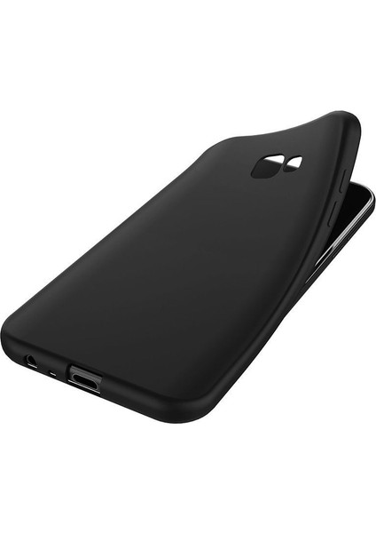 Samsung Galaxy A3 2017 Kılıf Mat Silikon Kılıf Slim Fit Simple Case + Koruyucu Cam Siyah