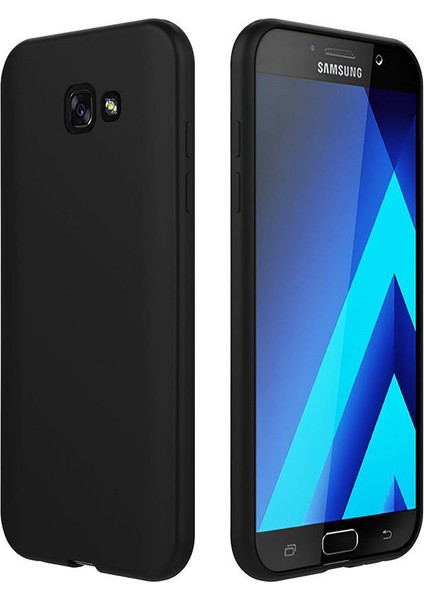 Samsung Galaxy A3 2017 Kılıf Mat Silikon Kılıf Slim Fit Simple Case + Koruyucu Cam Siyah