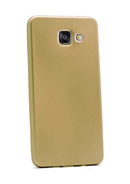 Samsung Galaxy A5 2016 Kılıf Mat Silikon Kılıf Simple Case Altın