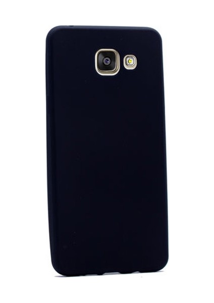 Samsung Galaxy A5 2016 Kılıf Mat Silikon Kılıf Simple Case + Esnek Nano Cam Siyah