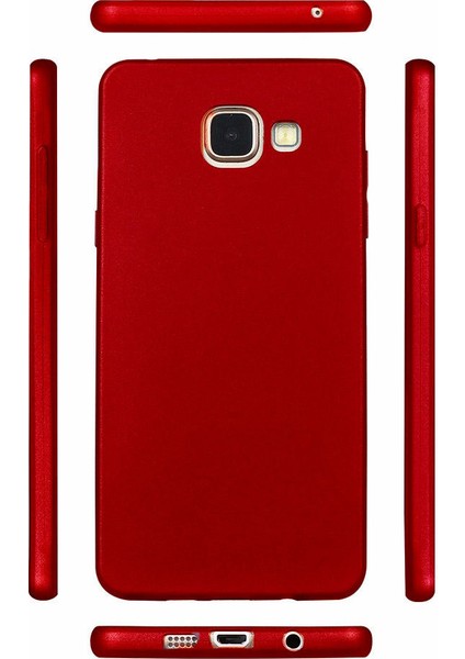 Samsung Galaxy A5 2016 Kılıf Mat Silikon Kılıf Simple Case + Esnek Nano Cam Altın