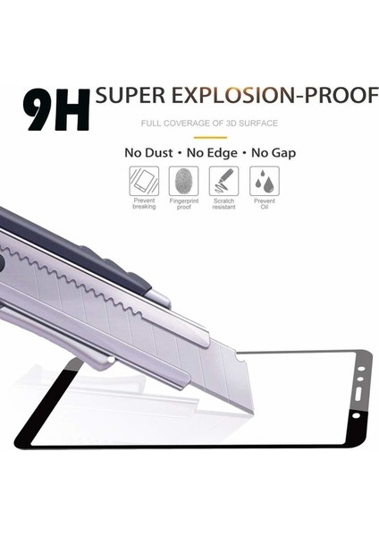 Samsung Galaxy A9 2018 3D Tam Kapatan Esnek Nano Cam Ekran Koruyucu Siyah