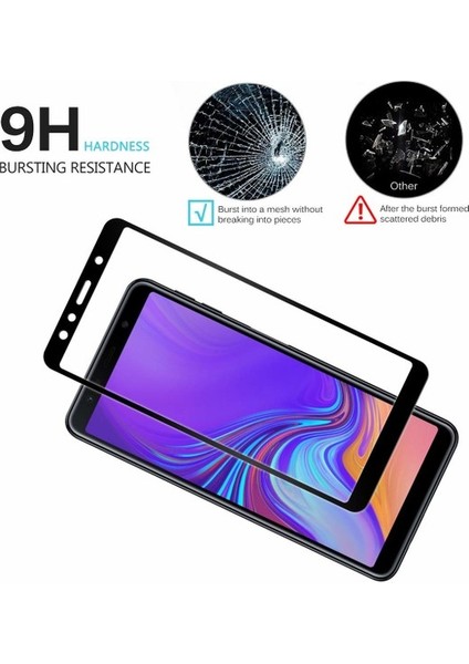 Samsung Galaxy A9 2018 3D Tam Kapatan Esnek Nano Cam Ekran Koruyucu Siyah