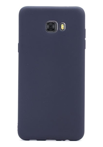 Samsung Galaxy C7 Pro Kılıf Mat Silikon Kılıf Slim Fit Simple Case Siyah