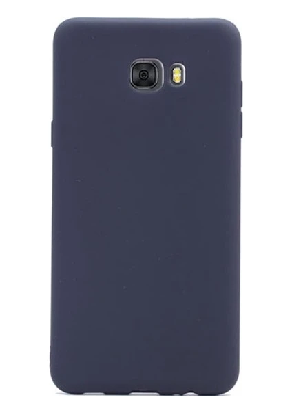 Samsung Galaxy C7 Pro Kılıf Mat Silikon Kılıf Slim Fit Simple Case Siyah