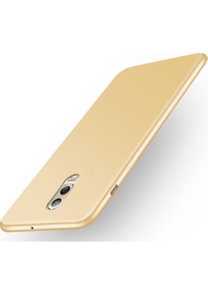 Samsung Galaxy C8 Kılıf Premier Mat Silikon Kılıf Simple Case Altın