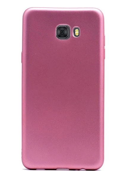 Samsung Galaxy C9 Pro Kılıf Premium Mat Silikon Kılıf + Nano Cam Rose Gold