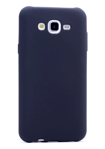 Samsung Galaxy J7 Core Kılıf Mat Silikon Kılıf Slim Fit Simple Case + Koruyucu Cam Siyah