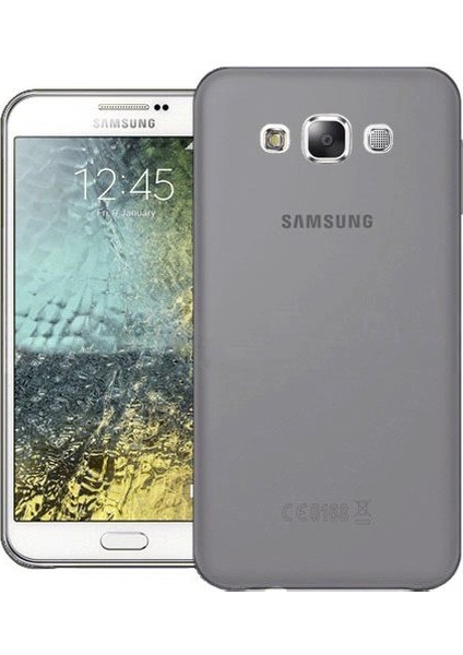 Samsung Galaxy J7 Core Kılıf Tam Koruma Silikon Kılıf + Koruyucu Cam Gri