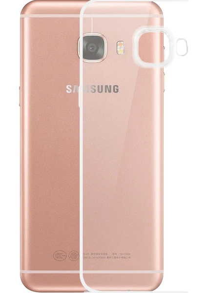 Samsung Galaxy J7 Prime İnce Şeffaf Silikon Kılıf + Koruyucu Cam Şeffaf