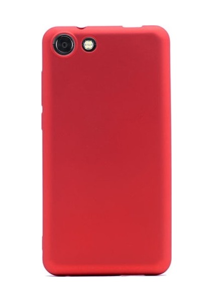 Vestel Venüs V4 Kılıf Premier Mat Silikon Kılıf Slim Fit + Koruyucu Cam Kırmızı