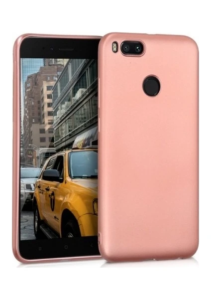 Xiaomi Mi A1 Kılıf Premium Mat Silikon Kılıf Slim Fit Rose Gold